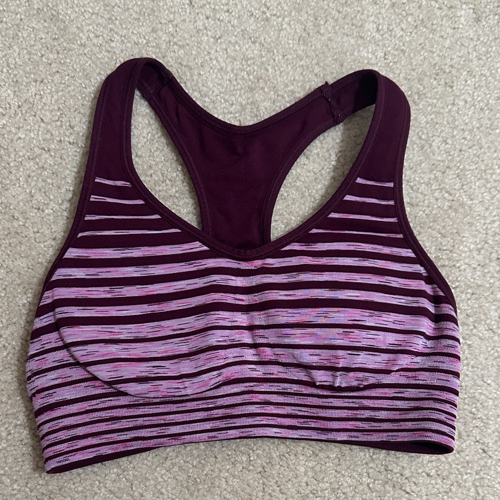 Striped Purple Sports Bra